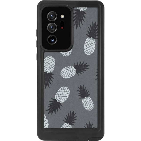 Black and White Pineapples Galaxy Note20 Ultra 5G Waterproof Case